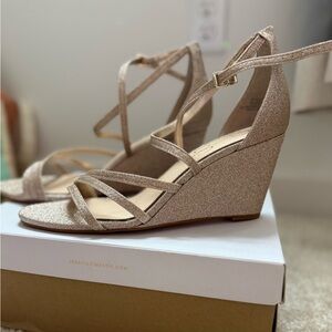 Jessica Simpson Glittering Tan Wedges